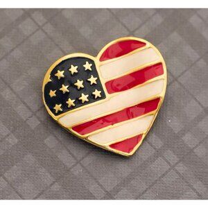 Vintage American Patriot Heart Brooch, G31